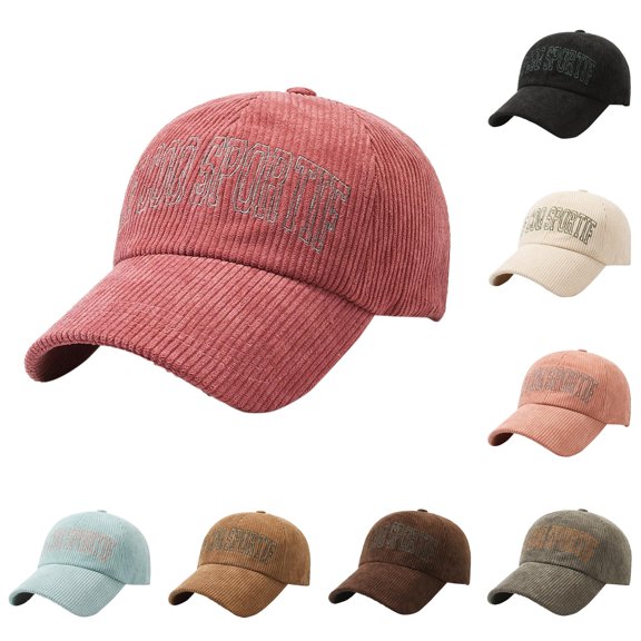 XIAOCHA Womens Corduroy Embroidered Baseball Cap Adjustable Hat Bands Outdoor Baseball Hats,Hot Pink