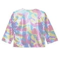 thumbnail image 2 of Posijego Kids Girls Cropped Cardigan Mardi Gras Jackets Metallic Glitter Party Dance Open Front for Little Girls, 2 of 4