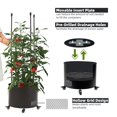 thumbnail image 3 of WORTH Metal Tomato Planter with Trellis - Raised Garden Bed with Wheels - 53''H Heavy Duty Round Pot - All Weather Use - Indoor Outdoor Garden Deck Patio Climbing Plant Flowers Vegetables Use - Black, 3 of 6