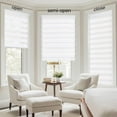 thumbnail image 4 of LazBlinds No Tools No Drill Cordless Zebra Blinds for Windows, Dual Layer Light Control for Day and Night, Light Filtering Privacy Roller Blinds and Shades for Home, 25" W x 48" H, White, 4 of 6