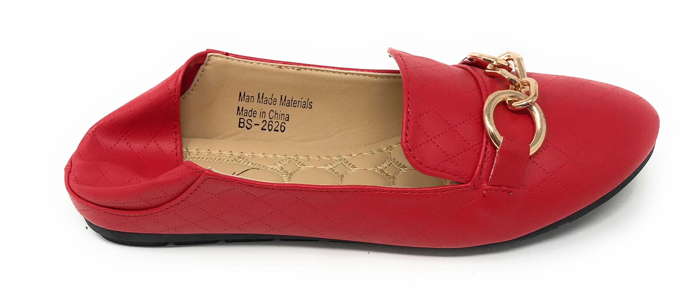 Victoria K Women's Foldover Quilted Gold Chain Ballerina Flats