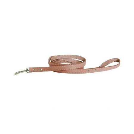Euro-Dog 691054770386 6 ft. Luxury Soft Leather Lead Coral - Small