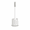 Toilet Brush with White Round Base, variant on Long Handle Toilet Bowl Brush with Flexible Bristles, Deep Cleaning Scrubber for Bathroom Sanitation, Ergonomic No-Dead-Angle Toilet Cleaner with Ventilated Holder, Pearl Alabaster