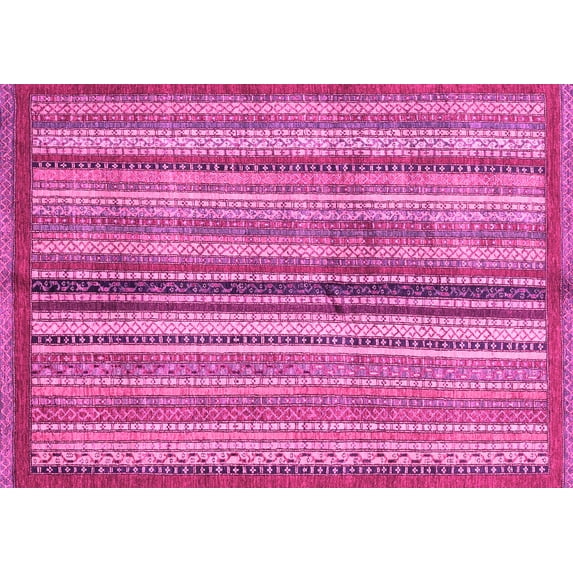 Ahgly Company Indoor Rectangle Abstract Pink Modern Area Rugs, 7' x 9'
