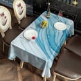thumbnail image 2 of Blue White Gold Marble Pattern Rectangle Tablecloth 60"x120",Waterproof Polyester Rectangle Table Cloth, Wipeable Spillproof Polyester Tablecloth for Dining, Camping, Indoor and Outdoor, 2 of 6