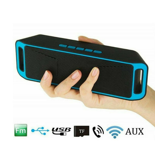 Haut-parleur Bluetooth Sans Fil, Haut-Parleur Stéréo Portable, HD Audio - Bleu
