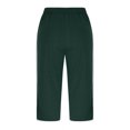 thumbnail image 6 of Capri Pants for Women 2025 Mid Elastic Waist Slim Fit Straight Leg Casual Capris with Pockets Womens Cropped Pants, 6 of 7