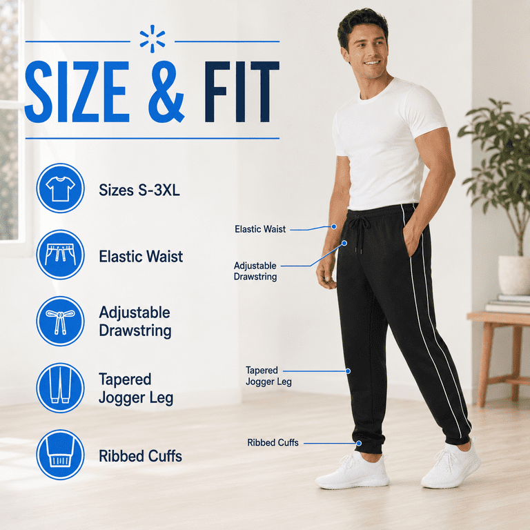 Daresay Men's Fleece Jogger Sweatpants, 3-Pack photo 4