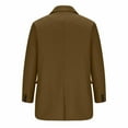 thumbnail image 5 of safuny Overcoat Trench Coat for Men Long Sleeve Athletic Fashion Solid Color Stand Collar Button Outdoor Casual Single-Breasted Holiday Brown M, 5 of 5