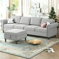 Mjkone Convertible Sectinal Couches with Ottoman,Reversible L Shaped