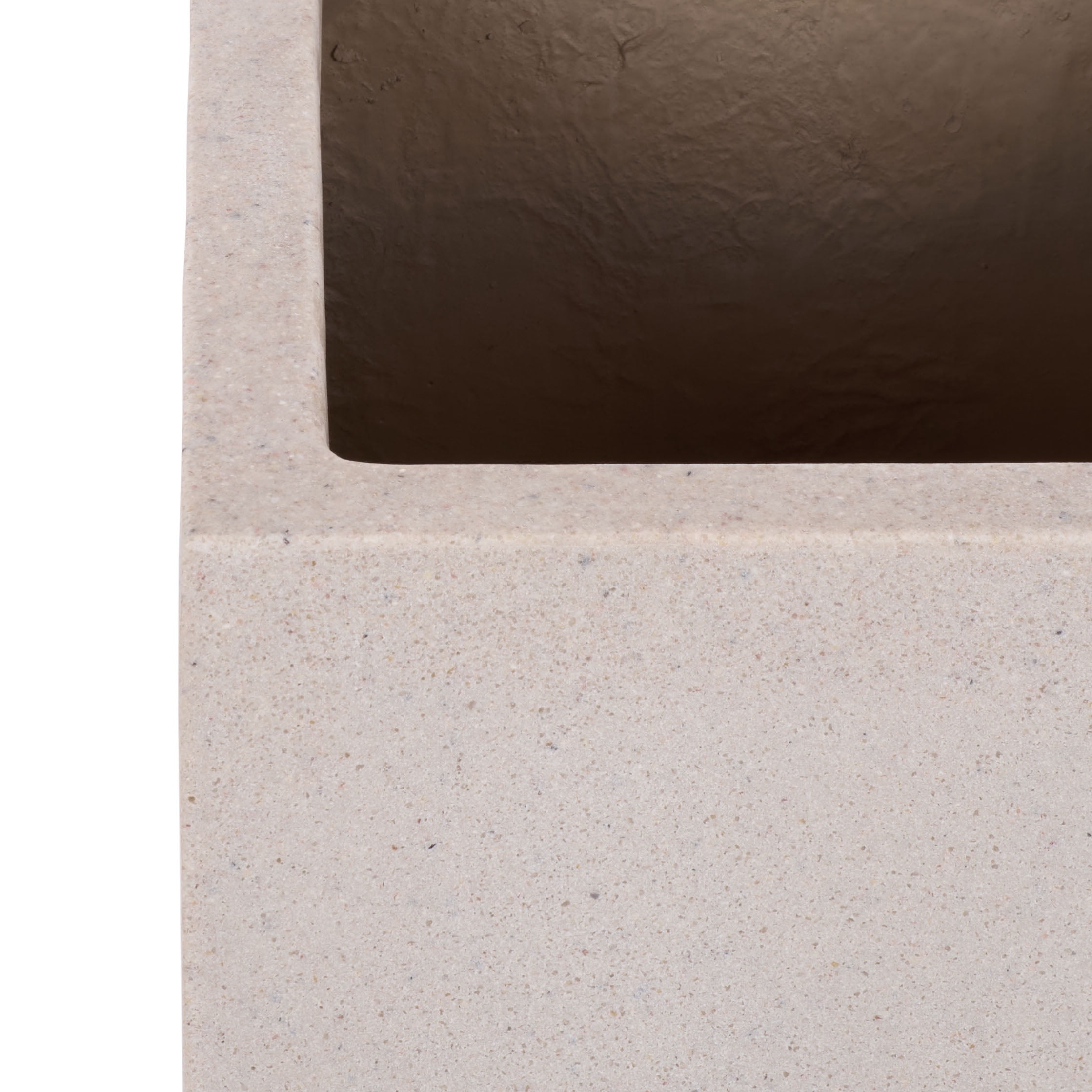 Safavieh 11.8" x 11.8" x 23.6" Square Beige Fiberstone Planter