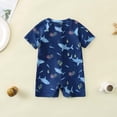thumbnail image 3 of Rggeeun Baby Boys Swimsuit Set 1Pc Cute Animal Pattern Short Sleeve Crew Neck Front Zipper Elastic Above Knee for Summer Pool Party Lovely Swim Wear,Blue,0-6 Months, 3 of 7