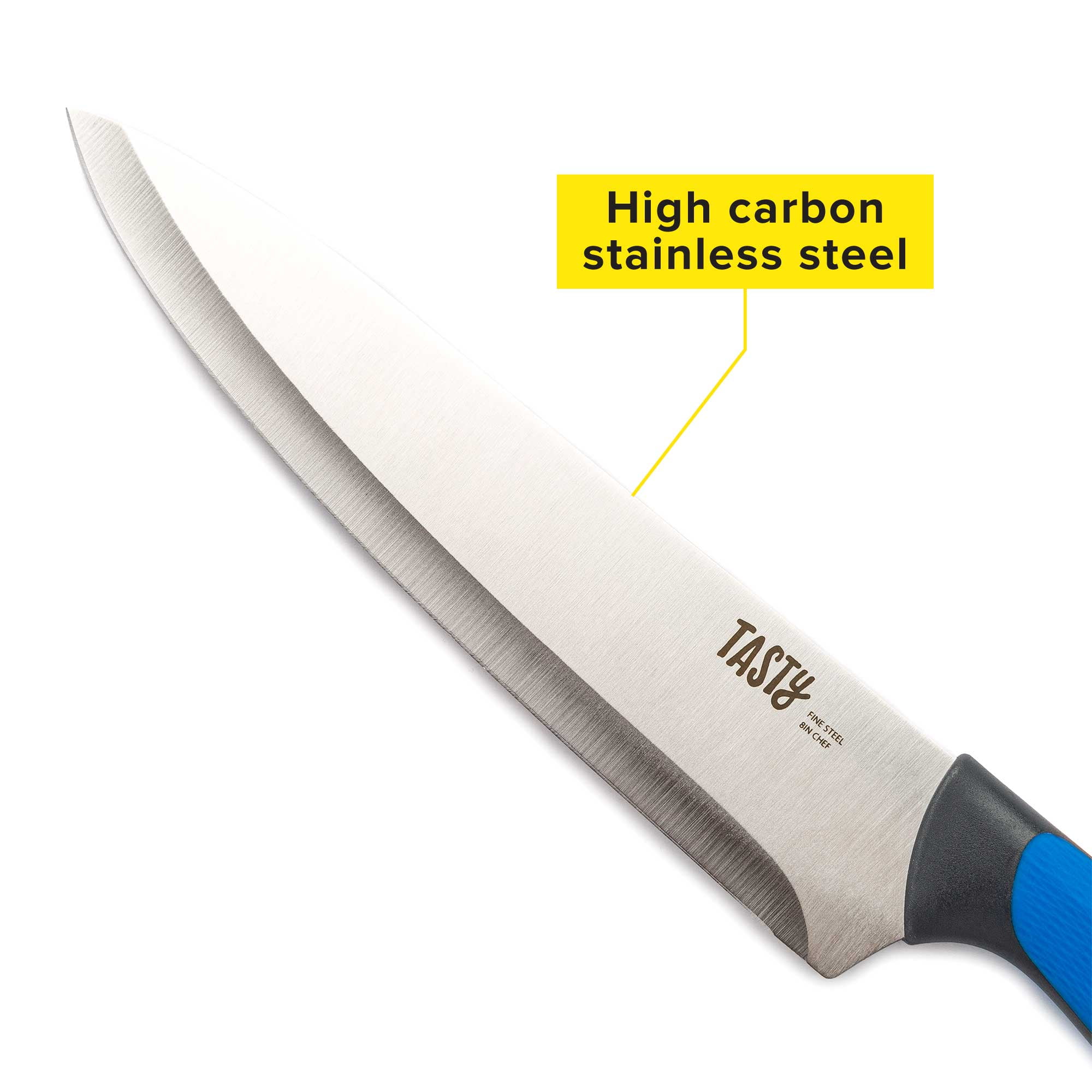 Tasty Stainless Steel Chef Knife Cutlery Set with Shears, Royal Blue, 4 Piece