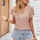 thumbnail image 4 of Fiudx Liquidación de Ahorros de Verano Blusa Holgada de Manga Corta con Cuello En V a La Moda para Mujer, 4 of 5