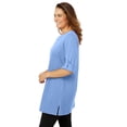 thumbnail image 3 of Woman Within Plus Size Perfect Roll-Tab-Sleeve Notch-Neck Tunic, 3 of 3