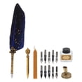 thumbnail image 3 of Feather Pen, Smoothing Writing Quill Pen Set Multiple Replacement Nibs Exquisite Styling  For School For Office For Home Blue, 3 of 8