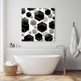 thumbnail image 2 of Wall Art Prints, Black Grey Framed Canvas Prints for Bedroom Living Room Bathroom Office, Geometric Gold White Hexagon Modern Gallery Wrap Wall Art Poster for Gifts Home Decor 28"x28", 2 of 9
