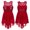 Burgundy, variant on Kids Girls Sequins Lyrical Dance Skirt Sweetheart Criss-Cross Back Irregular Ballroom Dress Pink 16