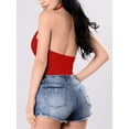 thumbnail image 2 of SMZ Women's Sexy Sleeveless Halter V Neck Backless Leotard Bodysuit Tops Leotards for women sexy, 2 of 23