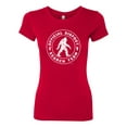 thumbnail image 2 of Official Bigfoot Search Team Funny Sasquatch Pop Culture Womens Slim Fit Junior Tee, Red, Medium, 2 of 3
