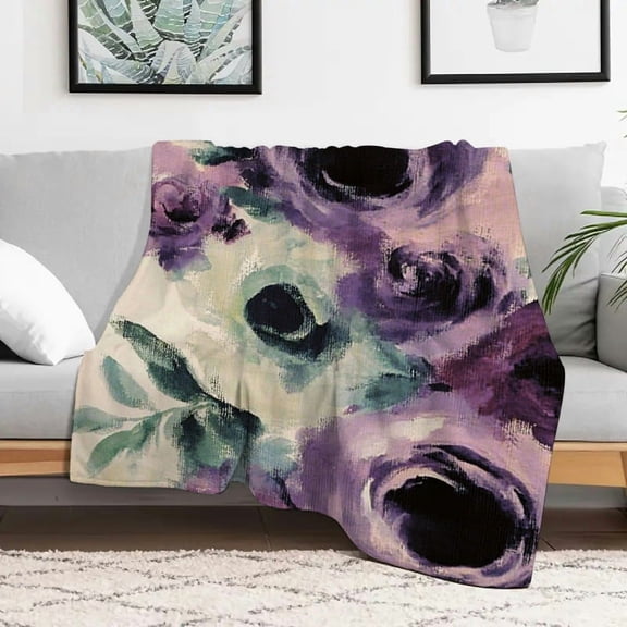 Creowell Flowers Black Hole Warm Cozy Flannel Blanket for All Seasons 30x40in