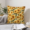 thumbnail image 6 of Haiem Romantic Elegant Sunflower Print Velvet Soft Solid Decorative Square Throw Pillow Covers Set with Elegant Piping Christmas Cushion Case for Sofa Bedroom Car-18"x18", 6 of 8