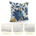 thumbnail image 4 of Fenyluxe Navy Blue Summer Outdoor Pillow Covers Aqua Teal Mustard Yellow Dahlia Floral Decor Throw Pillows Modern Geometry Flower Decorative Cushion Cases for Couch Bed Decorations 18x18in, 4 of 5