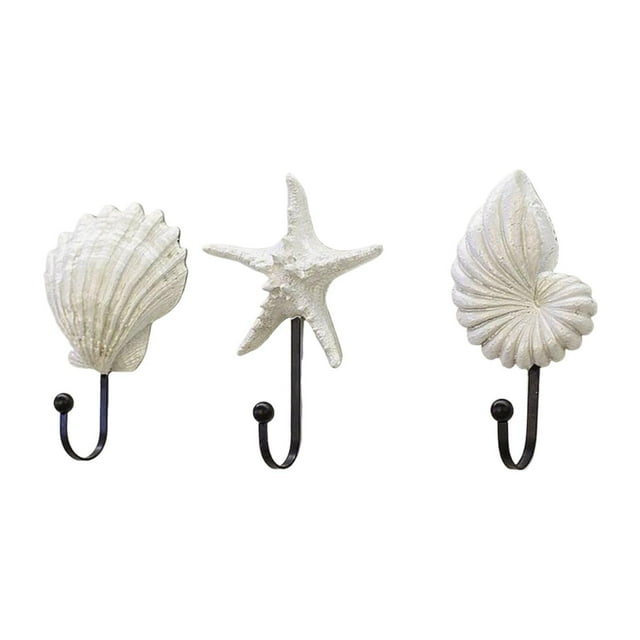 Juego de 3 ganchos para colgar abrigos en la pared. Diseño único y decorativo. Blanco