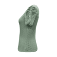 thumbnail image 5 of Bovemsi Women's Spring Solid Color Lace Hollow Splicing V Neck Lace Collar Slimming Short Sleeved T Shirt, Green Women's Summer Short Sleeve T-Shirts, M, 5 of 9