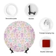 thumbnail image 4 of Daiia Colorful Bunny Printed Pattern Ceramic Plate Dinner Plates Bone China Decorative Plates with Display Stand Art Ceramic Ornaments for Wall Hanging Decoration-8in, 4 of 6