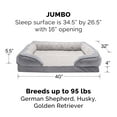 thumbnail image 6 of FurHaven Pet Products Velvet Waves Perfect Comfort Orthopedic Sofa-Style Pet Bed for Dogs & Cats - Granite Gray, Jumbo, 6 of 13