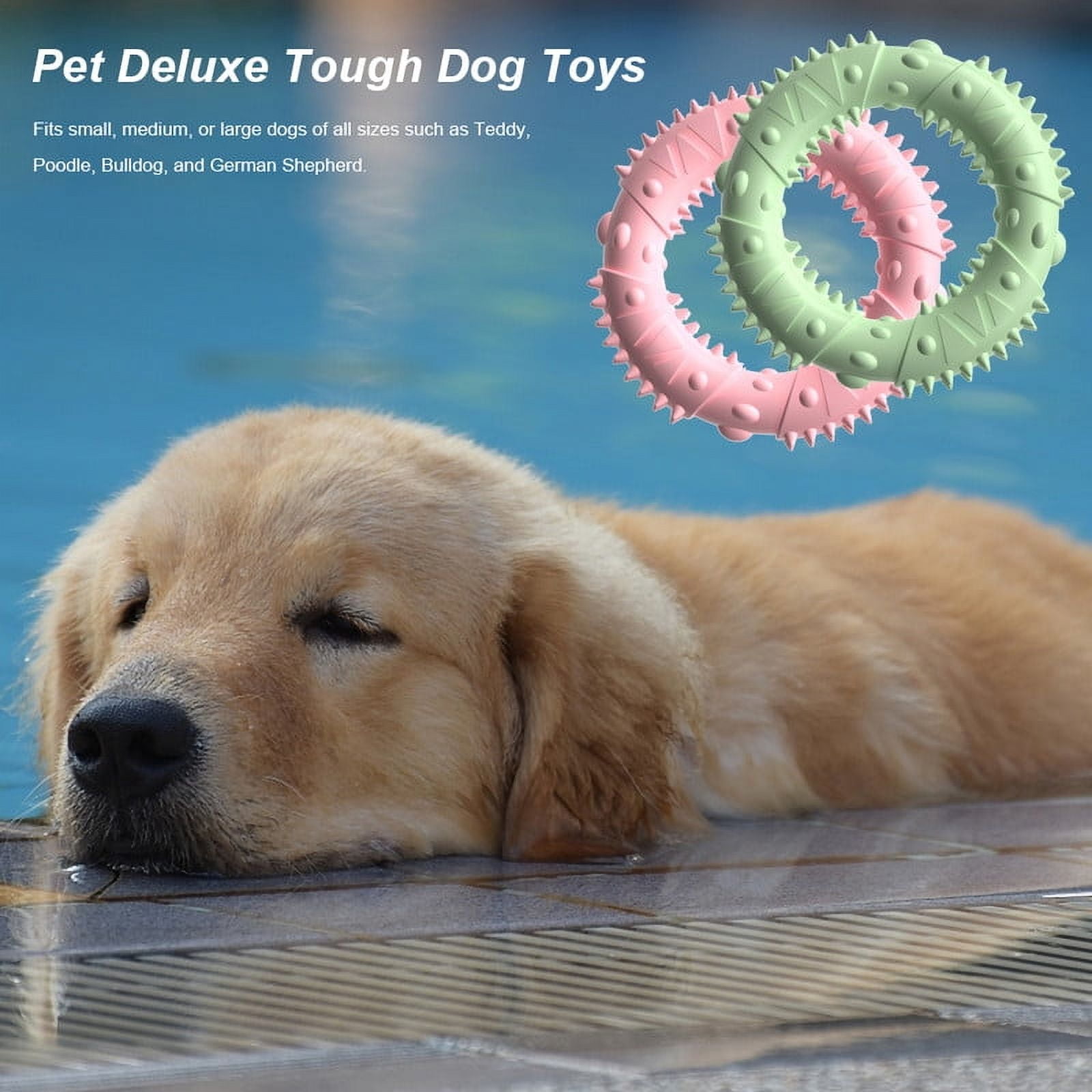 MZHICH 2 Pcs Circle Rubber Puppy Teething Toy for Small Medium Dogs