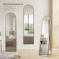 thumbnail image 4 of EDX Arched Full Length Mirror 59"x16" Full Body Mirror Rectangle Free Standing Wall Mounted Leaning Hanging Floor Mirrors, Black, 4 of 10