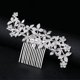 thumbnail image 3 of Nvzi Horquillas para el pelo de boda con flores para novias, peinetas con perlas de cristal, pinzas para el pelo, accesorios para el pelo de boda dorados, joyas plateadas, 3 of 4