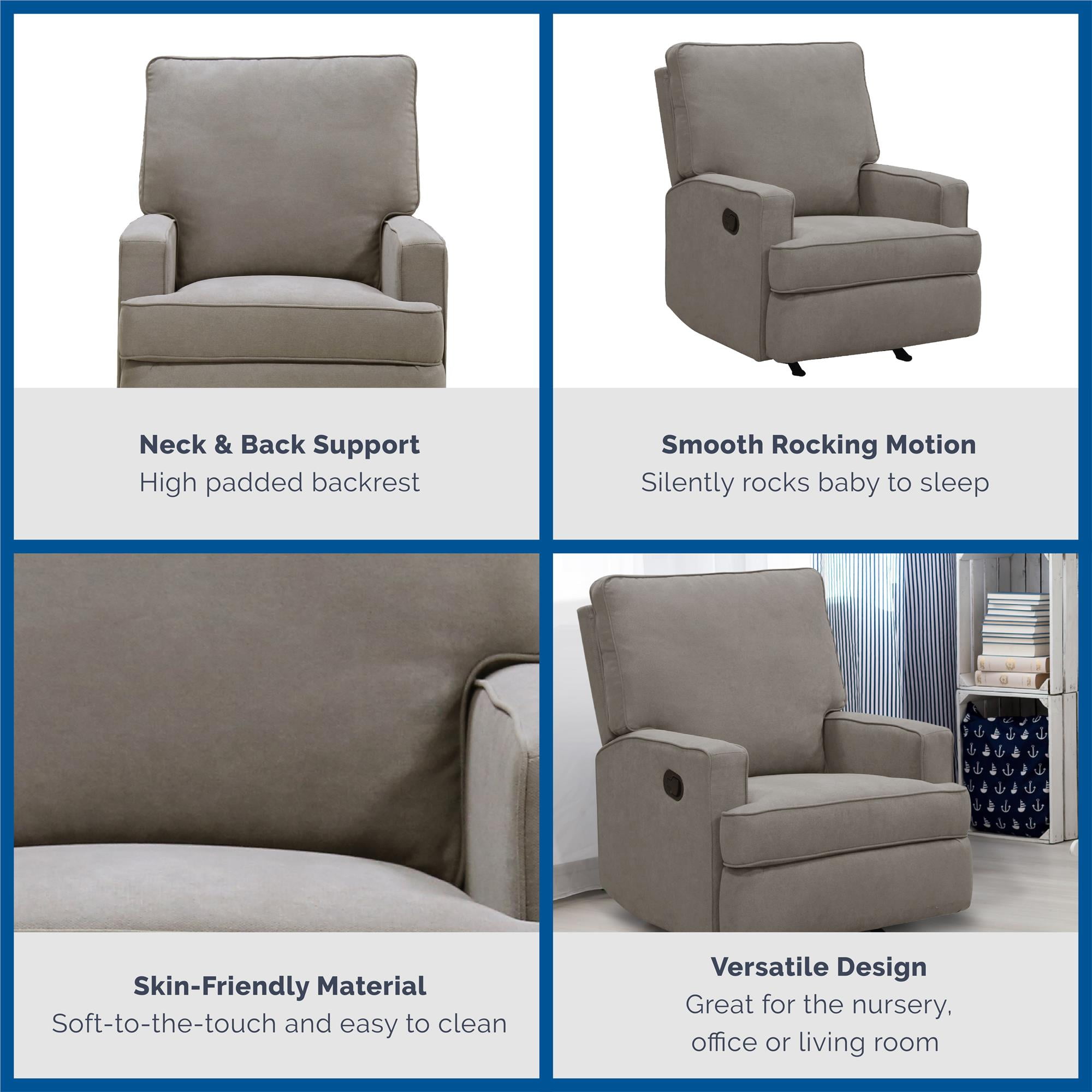 Baby Relax Salma 2-in-1 Rocker Recliner Chair, Taupe Velvet