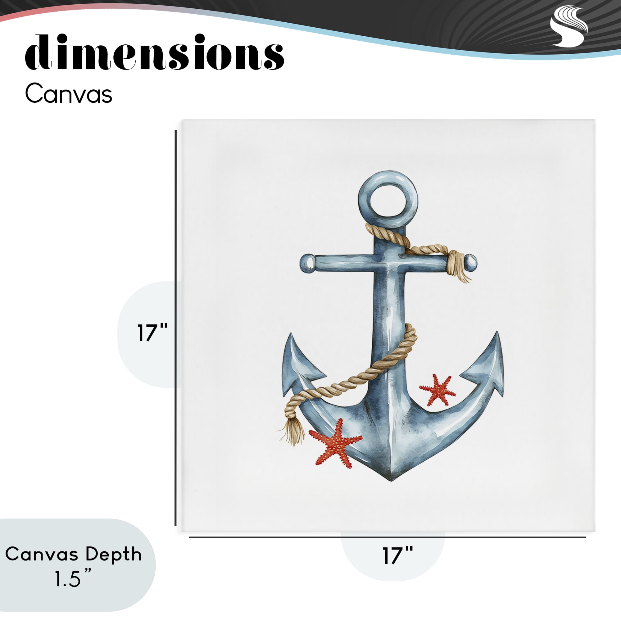 Stupell Industries Cute Sailor Anchor with Starfish Canvas Wall Art, design by LSR Design Studio