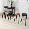 thumbnail image 2 of Duhome Elegant Lifestyle Modern Round Velvet Bronzing Upholstered Bar Stools Set of 2, Dark Green, 2 of 7