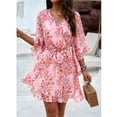 thumbnail image 4 of YNIQUE Women's Fashion Casual Loose V-Neck Half-Sleeved Floral Print Dress, 4 of 7