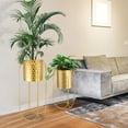 thumbnail image 6 of Set of 2 Planters with Stand Large Gold Planter for Indoor Plants 26 &18" H Morden Plant Pot, 6 of 7