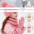 thumbnail image 3 of LIZENG Kids Winter Hat Scarf Gloves Set Children's Warm Knit Lined Pompom Hat for Kids Perfect for Boys and Girls, 3 of 5