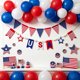 thumbnail image 5 of Guirnalda de 220 Cm con Estrellas Rojas, Blancas y Azules con Diseño de Estrellas y Rayas para El Día de La Independencia – Bandera Patriótica con Pentagrama para La Decoración de Fiestas Navideñas., 5 of 5