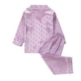 thumbnail image 7 of Bovxnpu Boys Girls Satin Pajamas Sets, Toddler Girls Button-Down Sleepwear 2 Piece Loungewear Set, Solid Color Long Sleeved Home Wear Clothes Suit 5 Years, 7 of 7