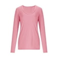 thumbnail image 6 of Wlynlyn Long Sleeve Tops for Women Casual Scoop Neck Solid Color Fitted Comfy Plain Base Layer Tees Shirts, 6 of 10