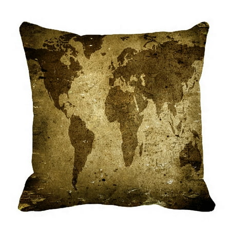 - PHFZK Vintage Pillow Case, Ancient World Map Pillowcase Throw Pillow Cushion Cover Two Sides Size 18x18 inches