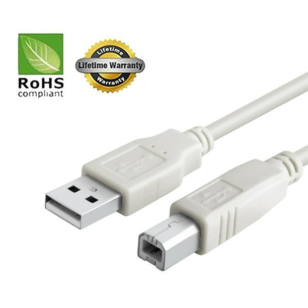 USB 2.0 Cable - A-Male to B-Male TASCAM MIDI Interface (Specific Models Only) - 10 FT /IVORY - Walmart.com