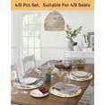 thumbnail image 5 of 15 Inch Round Placemats Set of 4, Daisy Spring Floral Non Slip Heat Insulation PP Table Mats, Farmhouse Botanical Green Leaves Washable Place Mats for Kitchen Dining Party Table Decor, 5 of 7