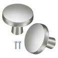 thumbnail image 1 of Uxcell 2-Pack Perillas de Gabinete de Satinado Cepillado, 1-1/5" Redondas Modernas de Aleación de Zinc [Plata Mate], 1 of 1