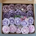 thumbnail image 2 of Set de flores artificiales en caja combinada, decoración romántica para mesa y sillas. rosa púrpura, 2 of 7