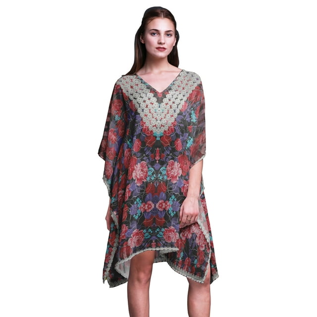 Phagun Femmes Courte Plage Caftan Beachwear Bikini Coverup Midi Robe-S-L