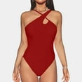 thumbnail image 2 of QHFBli One Piece Swimsuit for Women Asymmetrical Bathing Suit Adjustable Straps Cutout, 2 of 4
